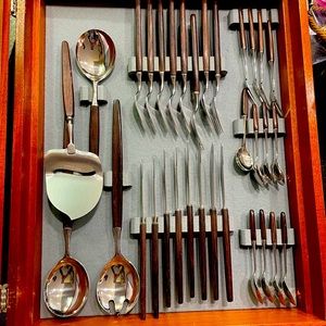 Tias Eckhoff Danish Cutlery Set for 8 People—Wood